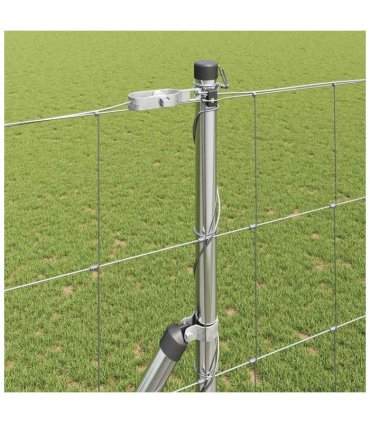 vidaXL Ground Fix Welded Wire Fence 50 x 1.5 m Galvanised Steel Silver