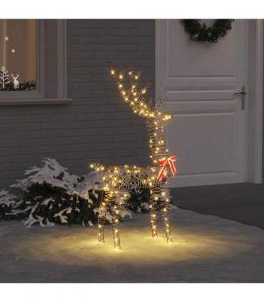 vidaXL 3D Reindeer with 140 LEDs Warm white 70 x 41 x 128 cm Rattan