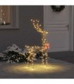 vidaXL 3D Reindeer with 140 LEDs Warm white 70 x 41 x 128 cm Rattan