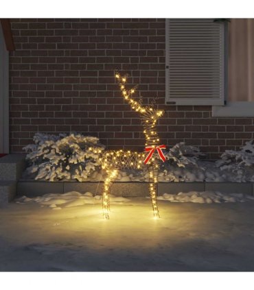 vidaXL 3D Reindeer with 140 LEDs Warm white 70 x 41 x 128 cm Rattan