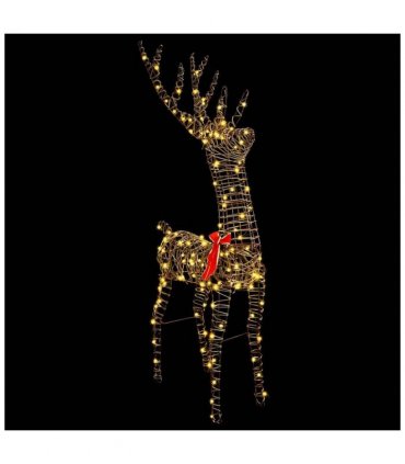vidaXL 3D Reindeer with 140 LEDs Warm white 70 x 41 x 128 cm Rattan