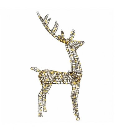 vidaXL 3D Reindeer with 140 LEDs Warm white 70 x 41 x 128 cm Rattan
