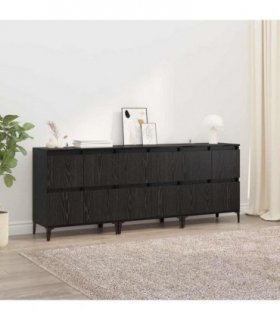 vidaXL Sideboards 3 pcs Black Oak 60 x 35 x 70 cm Engineered Wood