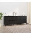 vidaXL Sideboards 3 pcs Black Oak 60 x 35 x 70 cm Engineered Wood