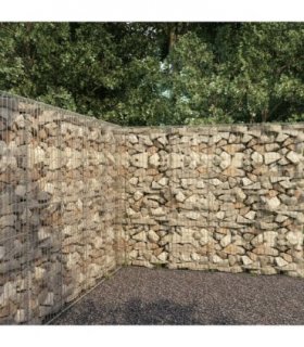 vidaXL Gabion Wall with Cover Galvanised Steel 300x50x200 cm