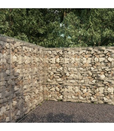 vidaXL Gabion Wall with Cover Galvanised Steel 300x50x200 cm