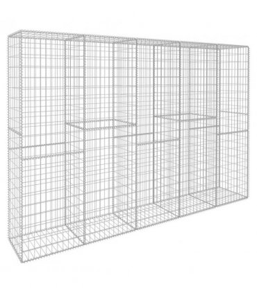 vidaXL Gabion Wall with Cover Galvanised Steel 300x50x200 cm