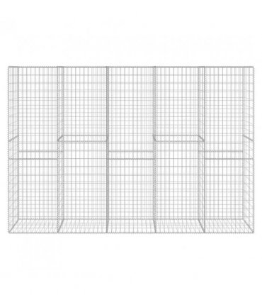 vidaXL Gabion Wall with Cover Galvanised Steel 300x50x200 cm