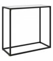 vidaXL Console Table | White | Tempered glass, powder-coated steel | Medium