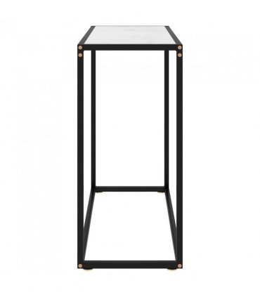 vidaXL Console Table | White | Tempered glass, powder-coated steel | Medium