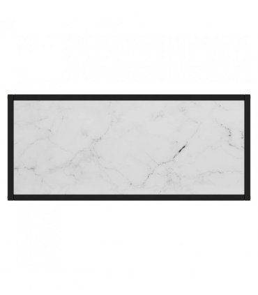 vidaXL Console Table | White | Tempered glass, powder-coated steel | Medium