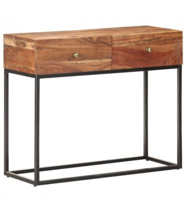 vidaXL Console Table 90x35x75 cm Rough Acacia Wood