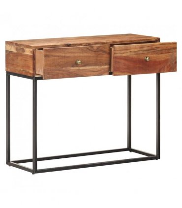 vidaXL Console Table 90x35x75 cm Rough Acacia Wood