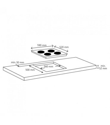 vidaXL Ceramic Hob with 4 Burners Touch Control 6600 W
