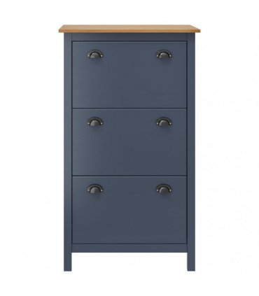 vidaXL Shoe Cabinet Hill Grey 72x35x124 cm Solid Pine Wood
