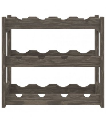 vidaXL Wine Rack for 12 Bottles Grey Solid Wood Pine
