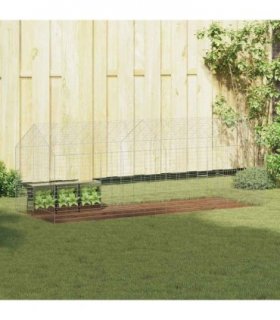 vidaXL Rabbit Cage Silver 200 x 78 x 78 cm Galvanised Steel