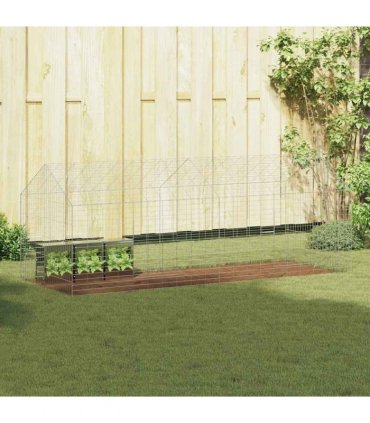 vidaXL Rabbit Cage Silver 200 x 78 x 78 cm Galvanised Steel
