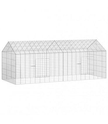vidaXL Rabbit Cage Silver 200 x 78 x 78 cm Galvanised Steel