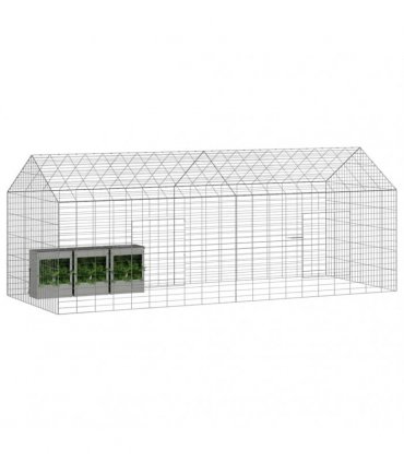 vidaXL Rabbit Cage Silver 200 x 78 x 78 cm Galvanised Steel