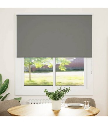 vidaXL Roller Blind Blackout Grey 140x150 cm Fabric Width 136.6 cm Polyester