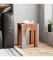 vidaXL Stool | Multicolour | Solid teak wood | 30x30x40 cm | Classic/Traditional