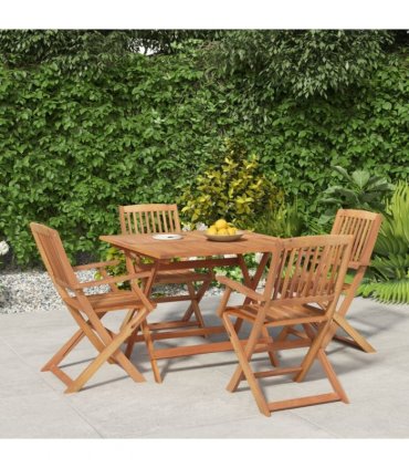 vidaXL 5 Piece Garden Dining Set Solid Wood Acacia