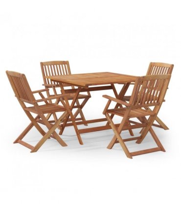 vidaXL 5 Piece Garden Dining Set Solid Wood Acacia