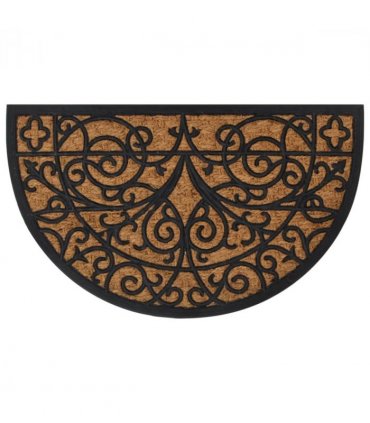 vidaXL Door Mat Half Round 45x75 cm Rubber and Coir