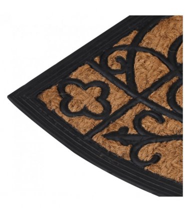 vidaXL Door Mat Half Round 45x75 cm Rubber and Coir