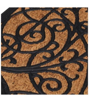 vidaXL Door Mat Half Round 45x75 cm Rubber and Coir