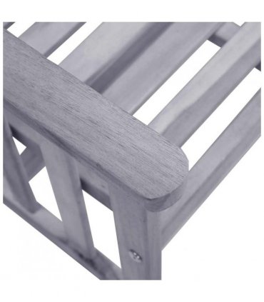 vidaXL Garden Chair With Tea Table | Grey | Solid Acacia Wood | Medium | Durable