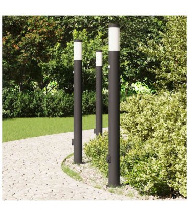 vidaXL Bollard Lights with Sensor&Outlet 3pcs 110 cm Stainless Steel IP44