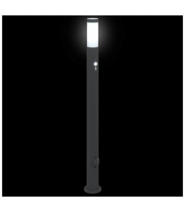 vidaXL Bollard Lights with Sensor&Outlet 3pcs 110 cm Stainless Steel IP44