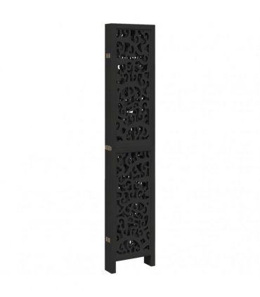 vidaXL Room Divider 6 Panels Black Solid Wood Paulownia