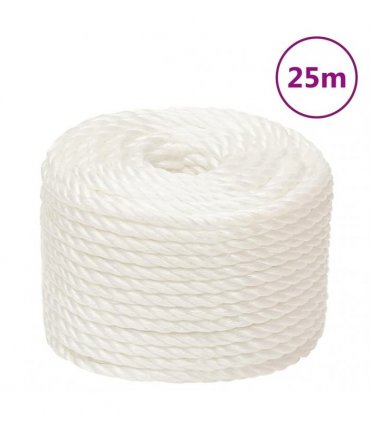 vidaXL Work Rope White 12 mm 25 m Polypropylene