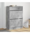 vidaXL Shoe Cabinet with 2 Flip-Drawers Concrete Grey 80x34x116 cm