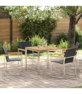 vidaXL Garden Dining Set 5 pcs Brown Solid Acacia Wood