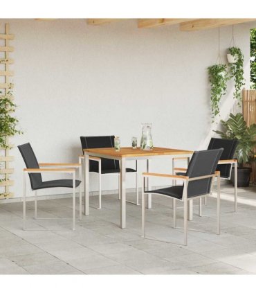 vidaXL Garden Dining Set 5 pcs Brown Solid Acacia Wood