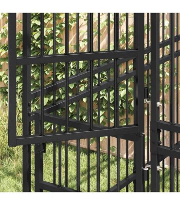 vidaXL Outdoor Dog Kennel with Roof Steel 3.69 m²