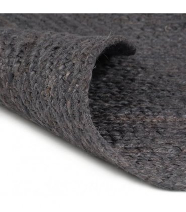 vidaXL Handmade Rug Jute Round 90 cm Dark Grey