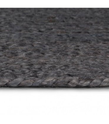 vidaXL Handmade Rug Jute Round 90 cm Dark Grey