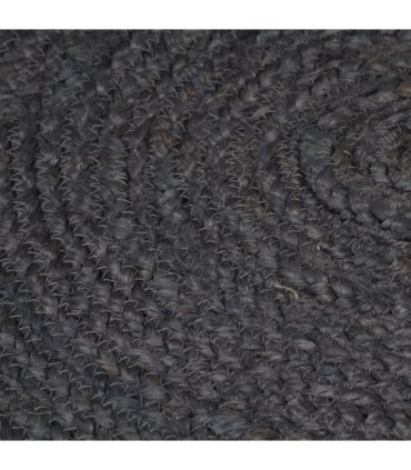 vidaXL Handmade Rug Jute Round 90 cm Dark Grey