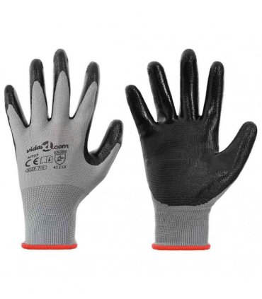 vidaXL Work Gloves 24 pcs Grey and Black 7 / S Polyester