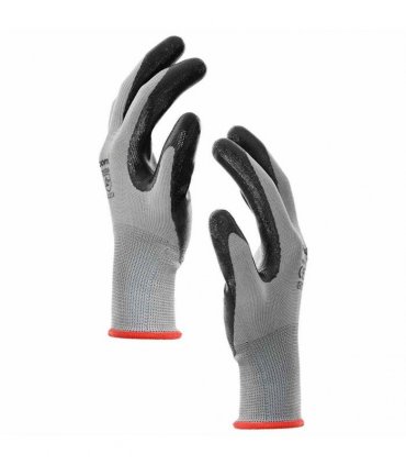 vidaXL Work Gloves 24 pcs Grey and Black 7 / S Polyester