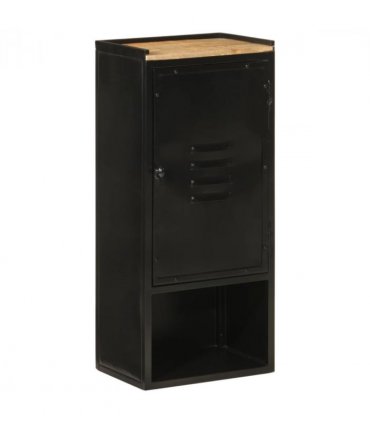 vidaXL Bathroom Cabinet 40x27x90 cm Iron and Solid Wood Mango