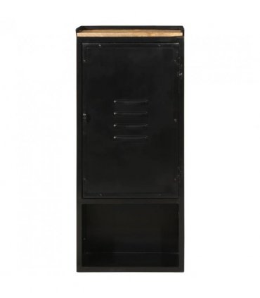 vidaXL Bathroom Cabinet 40x27x90 cm Iron and Solid Wood Mango
