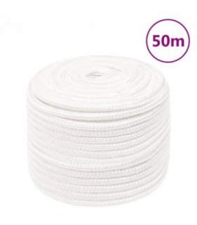 vidaXL Boat Rope Full White 12 mm 50 m Polypropylene
