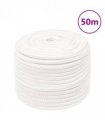 vidaXL Boat Rope Full White 12 mm 50 m Polypropylene