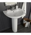 vidaXL Freestanding Basin with Pedestal Ceramic White 520x440x190 mm